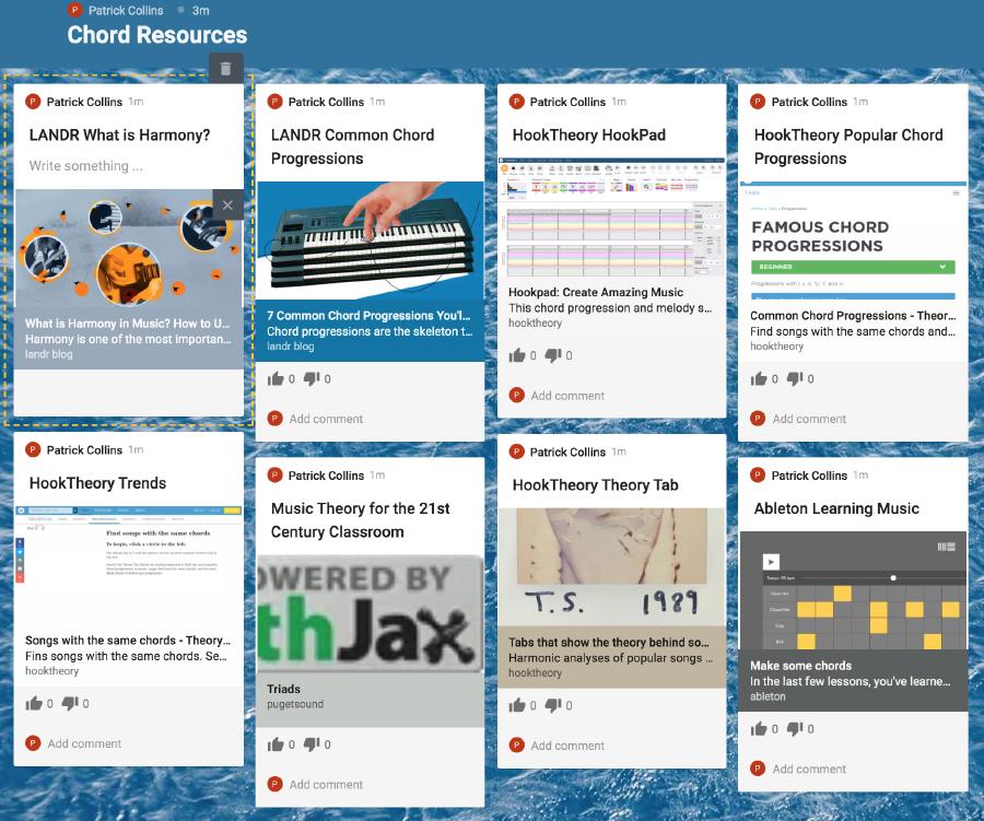 A Padlet of resources for learners to look at and comment on.