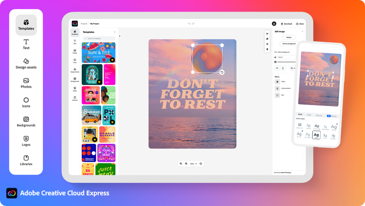 Adobe Express UI